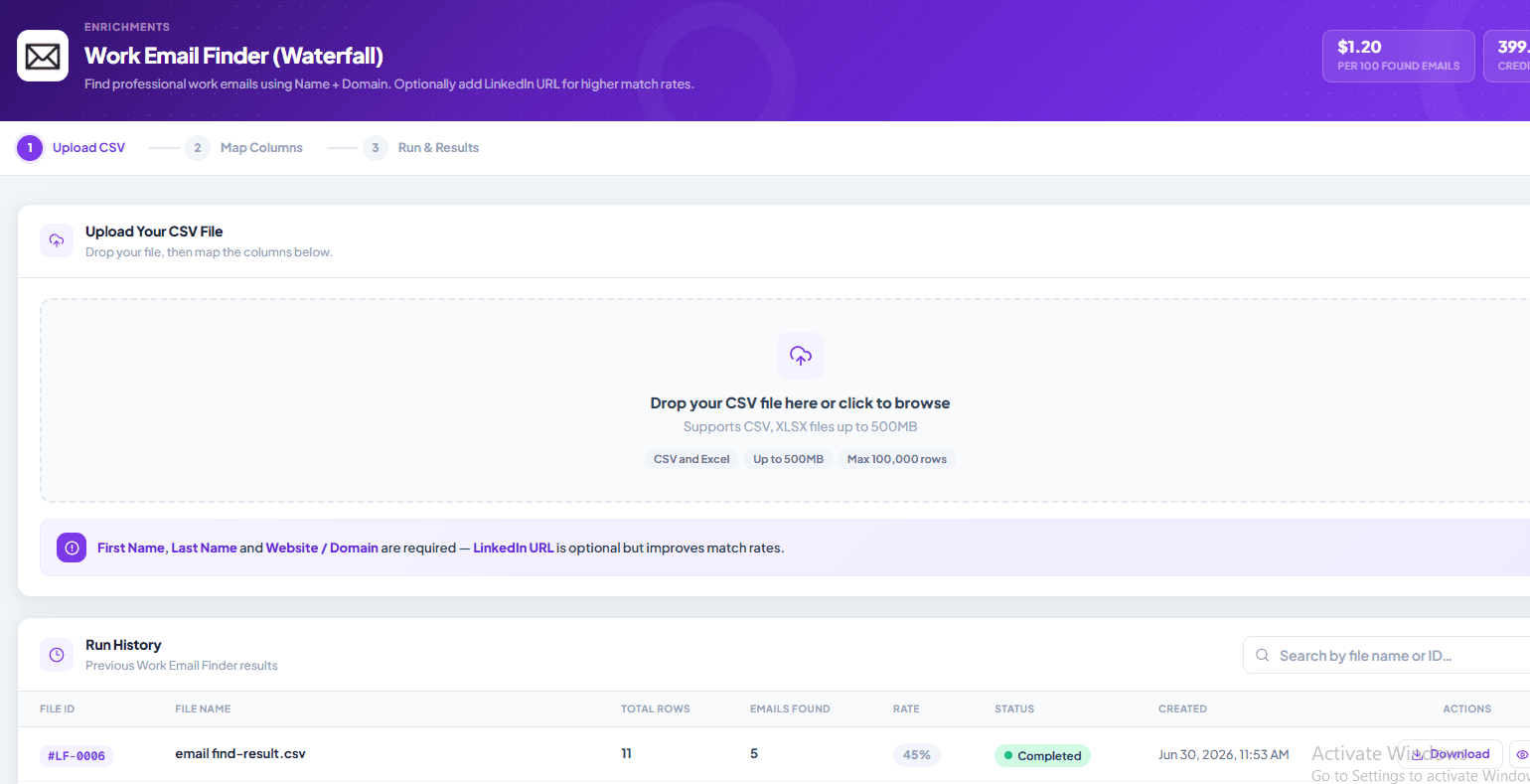 Work Email Finder - Waterfall Email Enrichment