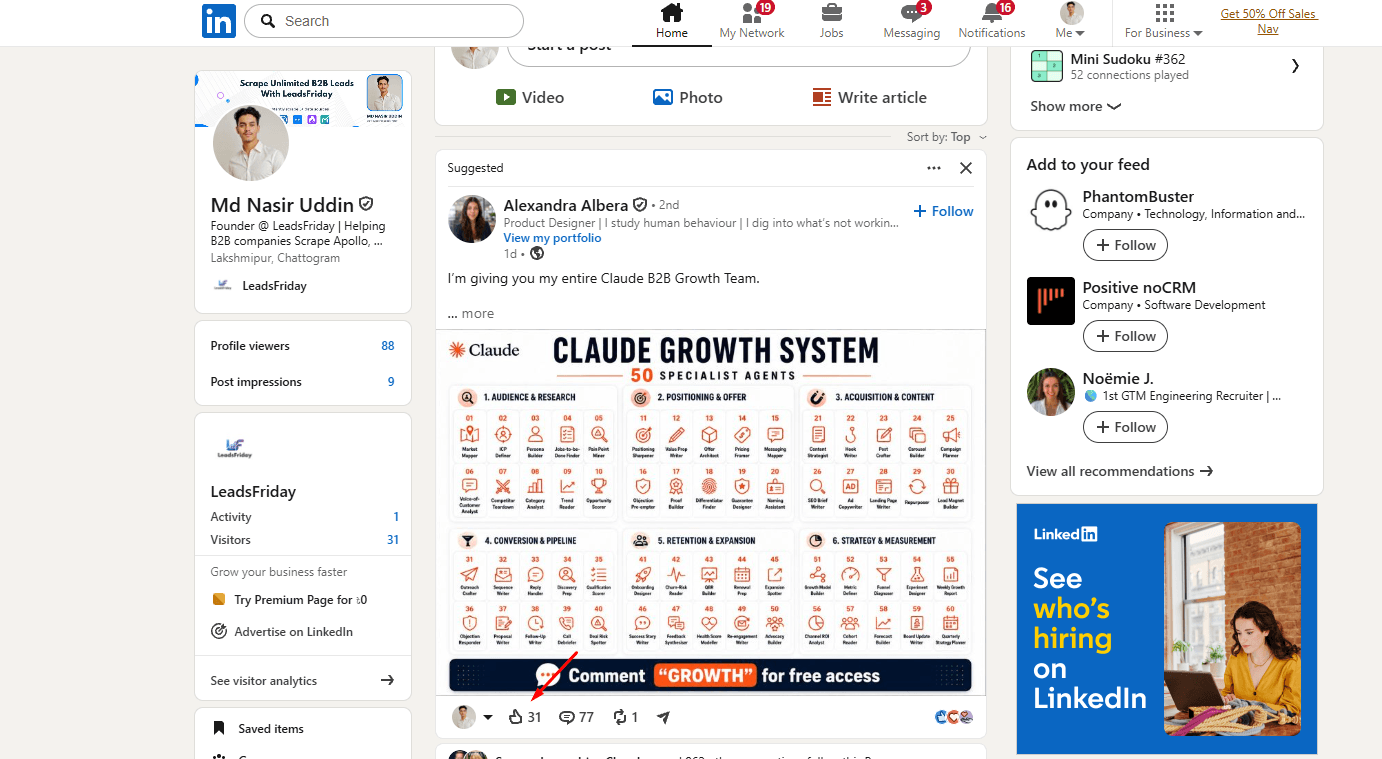 LinkedIn Post Likers Scraper - Export Post Likers