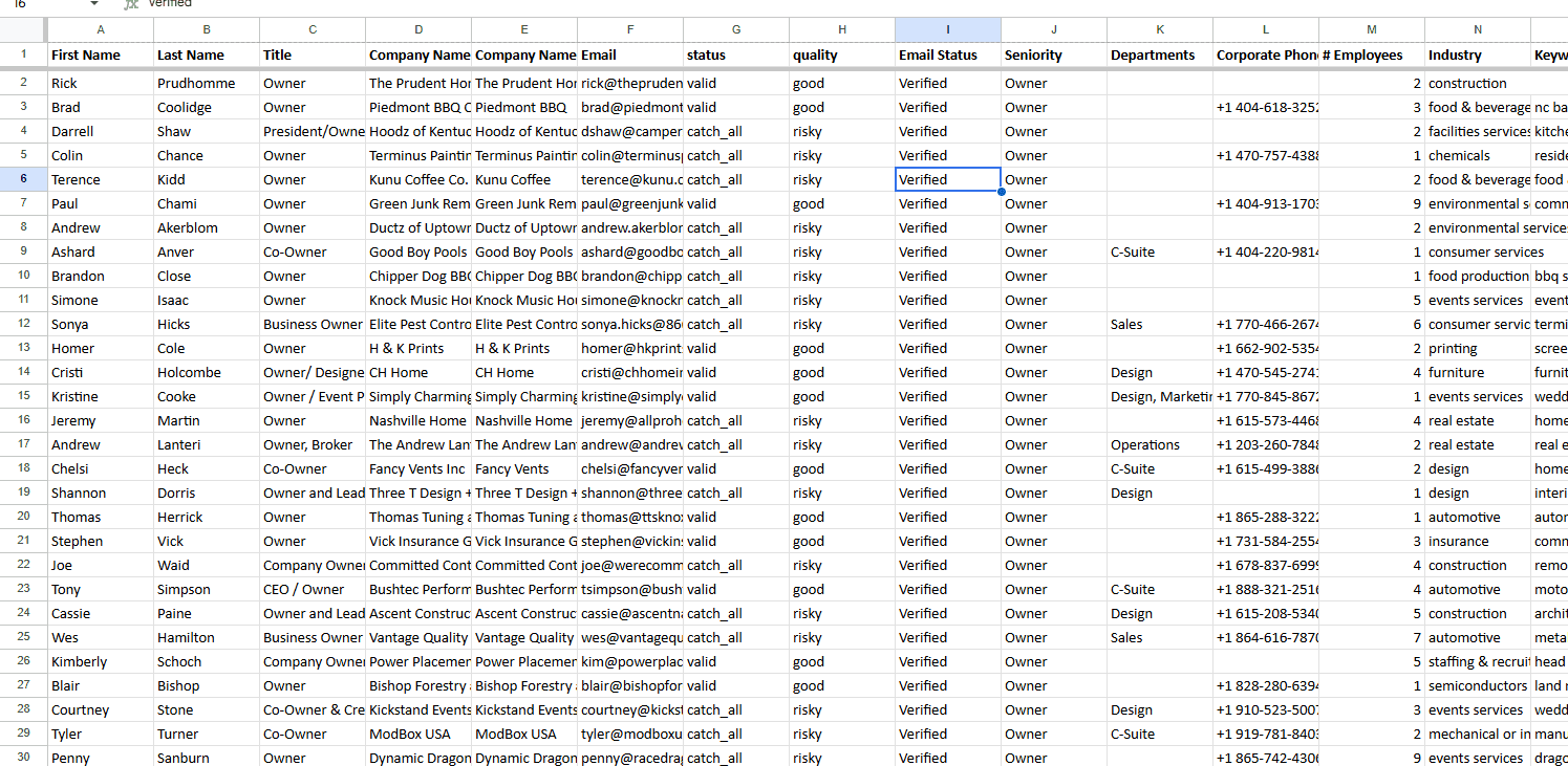 Email Verifier Sample CSV - Valid Invalid and Risky Emails