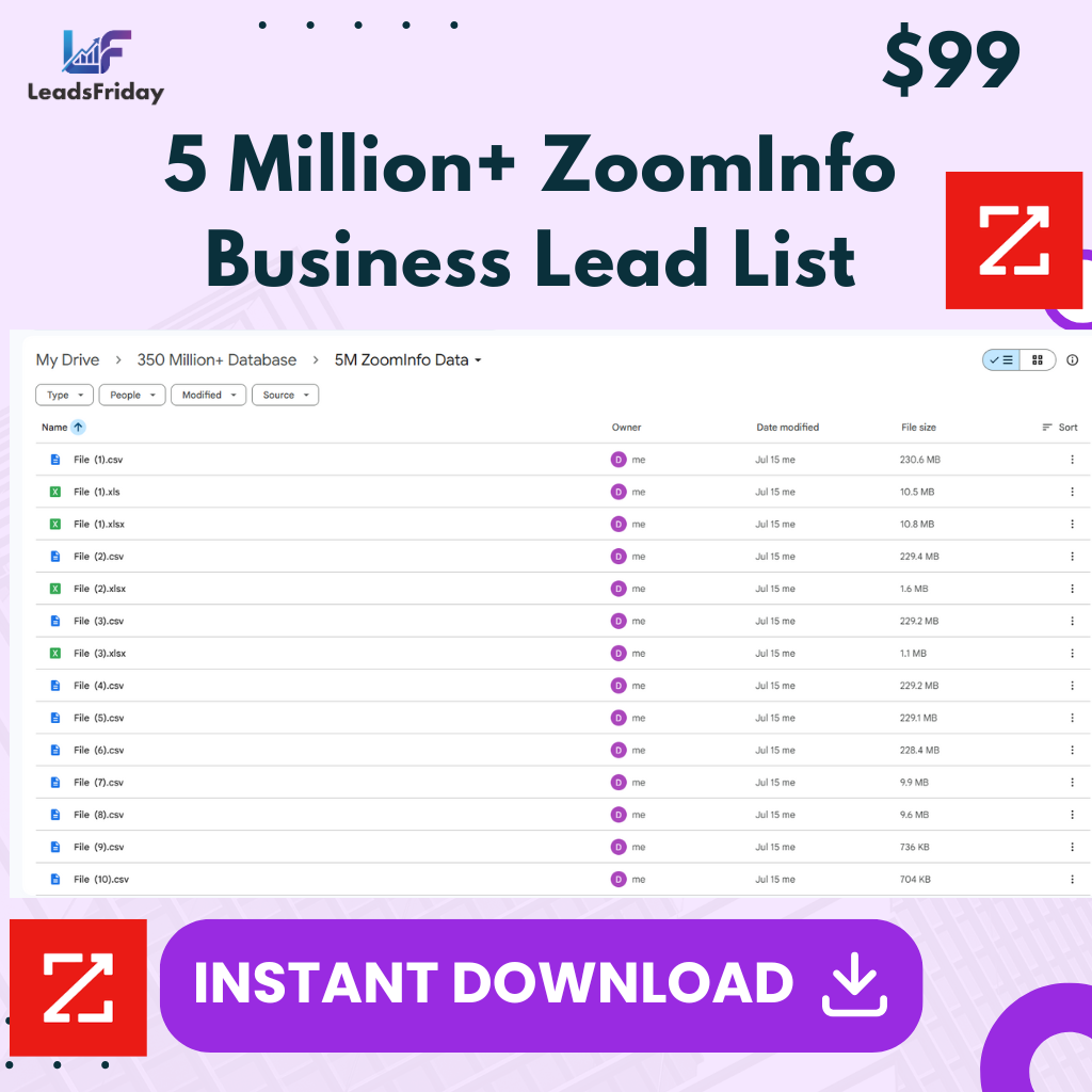 ZoomInfo Data Lead List