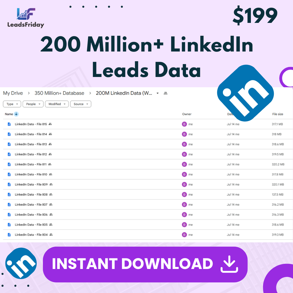 200 Million LinkedIn Lead Database